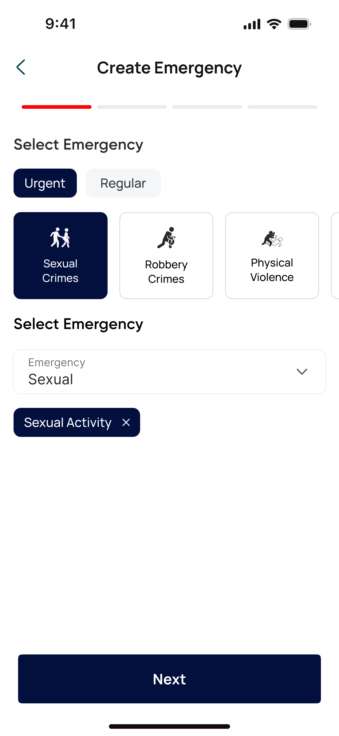 Pick the urgency &amp; category.